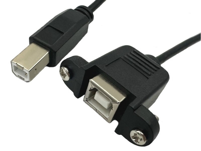 USB2.0 B公-B母 帶耳延長線 50cm
